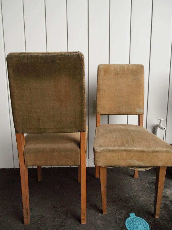 革張りの椅子、萌黄色の椅子 #039／古道具／CLAMP-クランプ 長野県伊那市 自転車販売